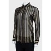 Transferred striped blouse with tag