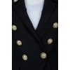 Black jacket with golden buttons with tag