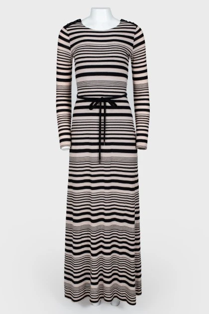 Striped floor-length dress