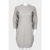 Gray wool dress with pockets