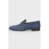 Men's blue suede loafers