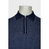 Men's patterned zipper polo