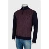 Men's pattern in front sweater