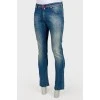 Men's jeans with red stitch
