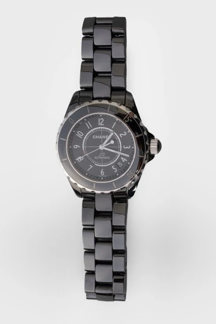 Black metal black dial J12 watch