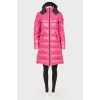 Quilted down jacket bright pink