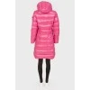 Quilted down jacket bright pink
