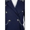 Light double-breasted coat of dark blue color