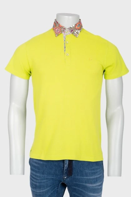Lemon yellow men's polo shirt