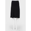 Black viscose skirt with an elastic band