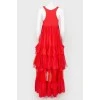 Floor-length dress with tiered ruffles