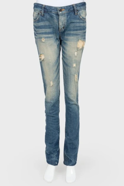 Ripped blue jeans