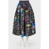 Black skirt with an abstract print