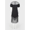 Black dress with lace inserts