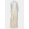 Long cream lace dress