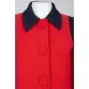 Red coat with blue inserts