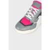 Leather contrasting colors sneakers