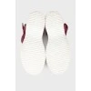 Bordeaux sandals with white rubber soles