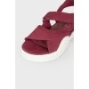 Bordeaux sandals with white rubber soles