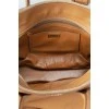 Brown leather zipper handles bag