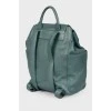 Emerald leather magnetic closure backpack