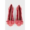 Red cage ballet shoes