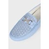 Lavender moccasins with tag