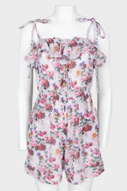 Jumpsuit with shorts in floral print