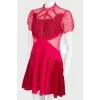 Crimson lace dress with a tag