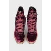 Purple velour boots