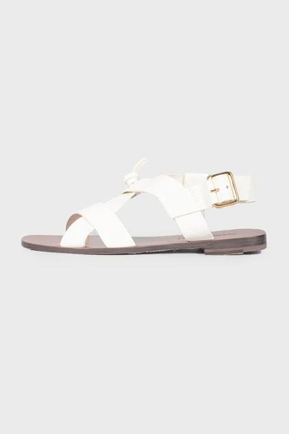 Sandals white, with tag