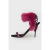 Pink fur sandals
