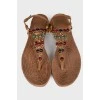 Brown sandals from jute