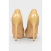 Patent leather stiletto heels