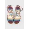 Rainbow sandals with embossing