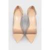 Stiletto heels with transparent inserts