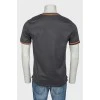Men's multicolored fabric inserts T-shirt with tag
