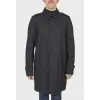 Black men's buttons raincoat with tag