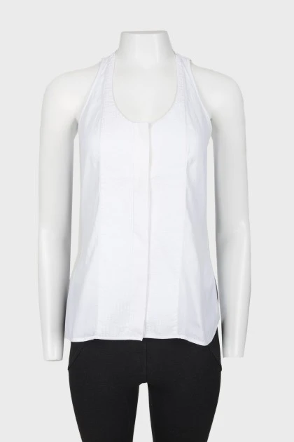 White sleeveless top with tag