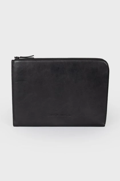 Leather cover for laptop with tag