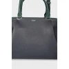 Leather bag C de Cartier black and green