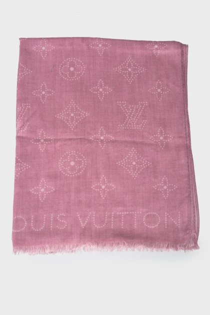 Pink branded print scarf