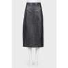 Leather skirt-Midi