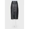 Leather skirt-Midi