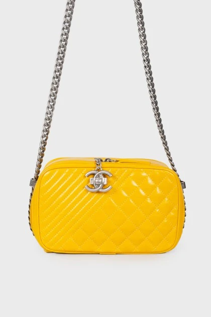 Leather quilted handbag