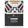 Clutch with a geometric pattern and metal edges