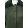 Green sheepskin fur collar coat