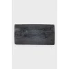 Graphite leather clutch bag