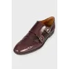 Leather patent tapered toecap shoes