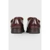 Leather patent tapered toecap shoes